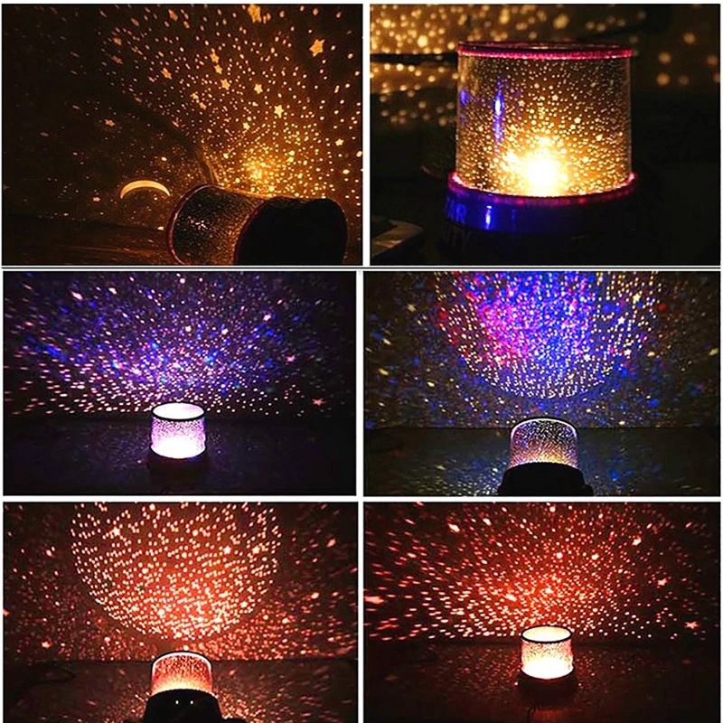 LED Night Star Moon Lamp Light Projector Children Kid Baby Romantic Colorful Decor Battery Projection | Лампы и освещение