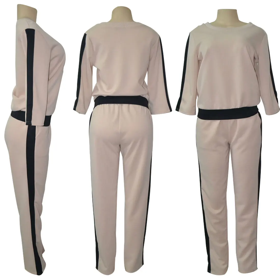 

E-BAIHUI 2020 New Women Summer Sexy Fashion Casual Half Sleeves Pullover Jumper Tracksuit Sportswear Set C243