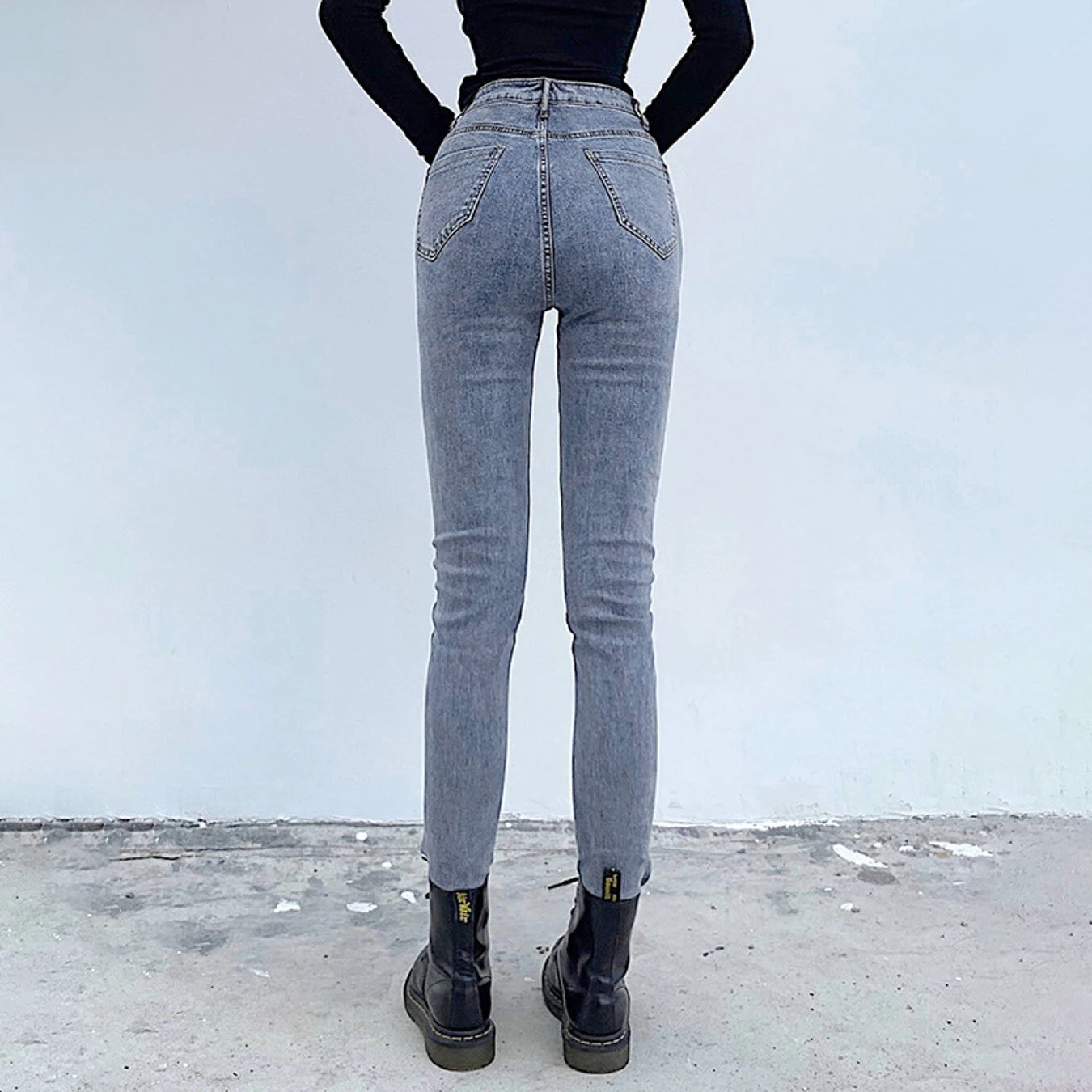 Модные женские джинсы Y2K облегающие брюки-карандаш в уличном стиле узкие