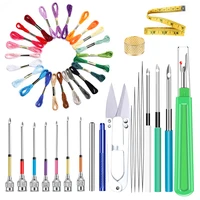 nonvor diy punch needle tool kit embroidery threadpunch needles yarn scissors threader for sewing cross stitching