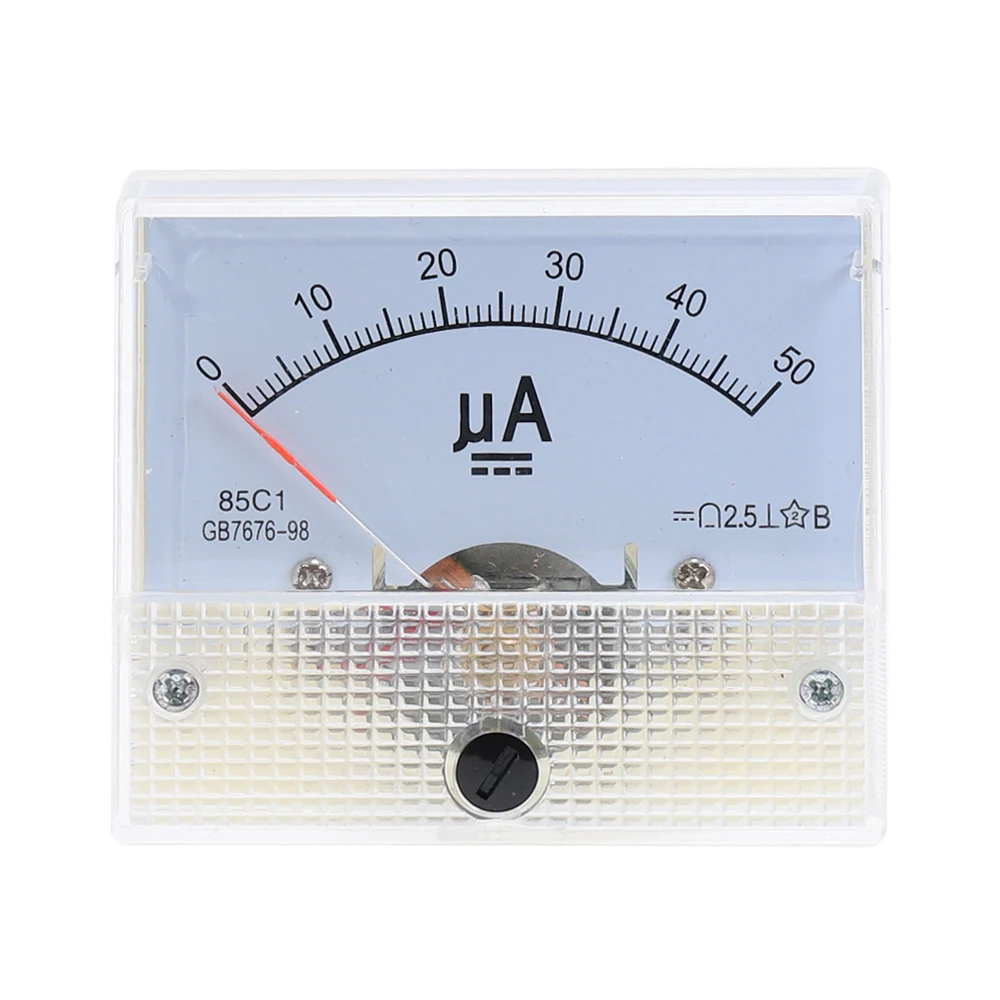 

DC 85C1-UA Analog Current Meter 30uA 50uA 100uA 200uA 500uA Analog Ammeter Panel Current AMP Meter Gauge Mechanical Amperemeter