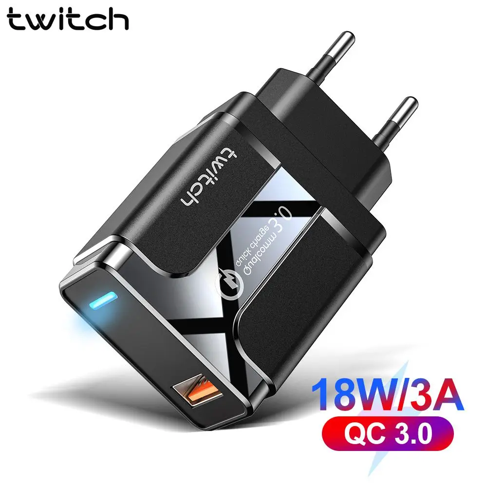 Twitch Quick Charge 3 0 QC 18 Вт мобильный телефон зарядное устройство USB EU штекер быстрое для