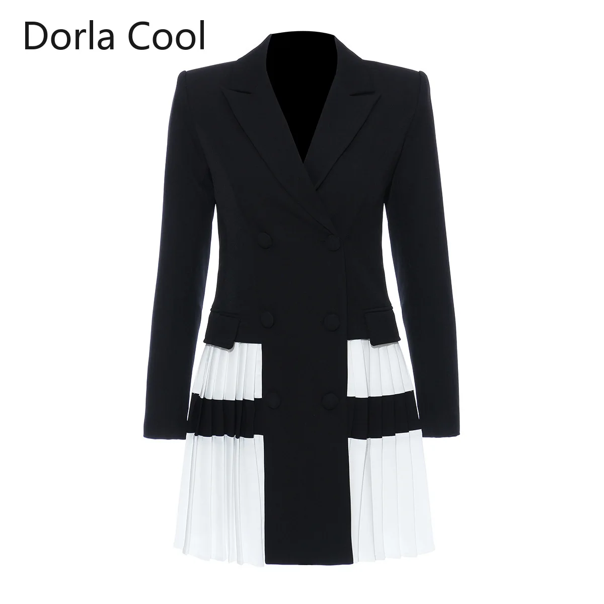 

Женский блейзер с рюшами, длинный двубортный пиджак в стиле пэчворк, осень