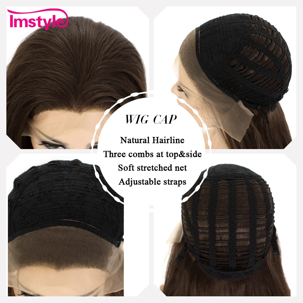 Imstyle Ombre пепепельный светлый парик прямые синтетические кружевные передние