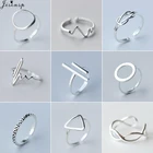 Кольца Jisensp в минималистичном стиле женские, ювелирные изделия серебряного цвета, геометрическое круглое кольцо с треугольным сердечником, подарок для девушек
