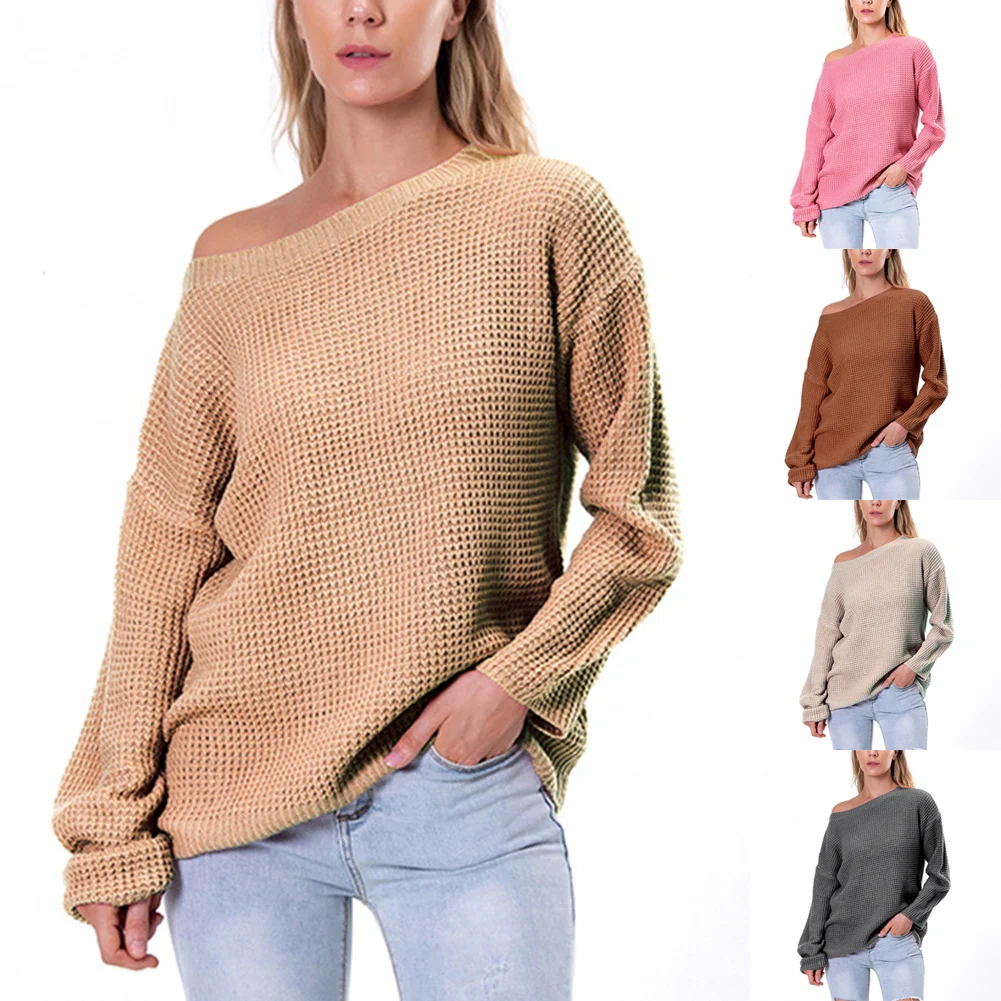 

Женский свитер-пончо с длинными рукавами, Свободный теплый пуловер с диагональным воротником, женский осенний кардиган на пуговицах