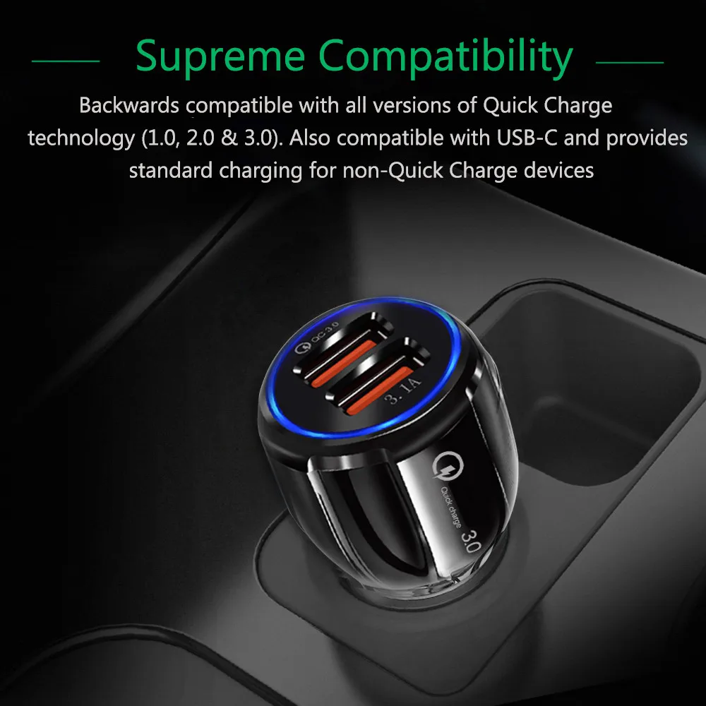 Быстрое зарядное устройство QC 3 0 автомобильное кабель Micro USB для телефона Huawei Y9 Y5 Y6