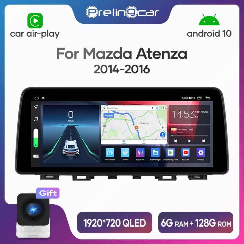 

12.3 inch For Mazda Atenza 2014-2016 Android 10 Car Radio Stereo Receiver Auto Video Player Multimedia Navigation GPS NO DVD 4G