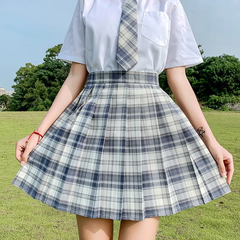 

Hot Sell Women Plaid Pleater Skirt Mini Skirts Harajuku Empire Casual Japanese Kawaii Cute Skirts Student Uniform Sailor Skirt