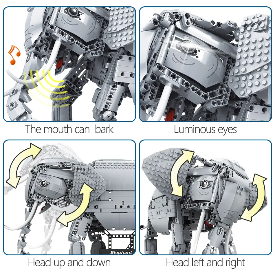 1542 шт. Детский конструктор Слон с пультом ДУ | Игрушки и хобби