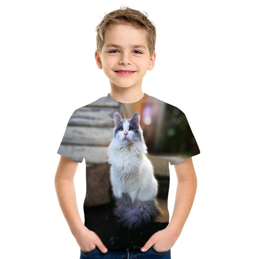 

Summer Kids Cute Cartoon Animal Casual T-Shirts For Boys And Girls Breathable Round Neck Short-Sleeved Tops 4t-16t