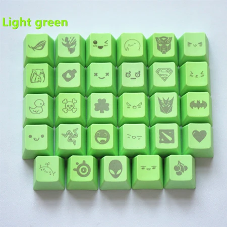 light green Новое поступление 11 цветов 29 гравировка графика DIY клавишные колпачки pbt OEM R4 Вишневый выключатель MX механическая клавиатура колпачка - Цвет: light green