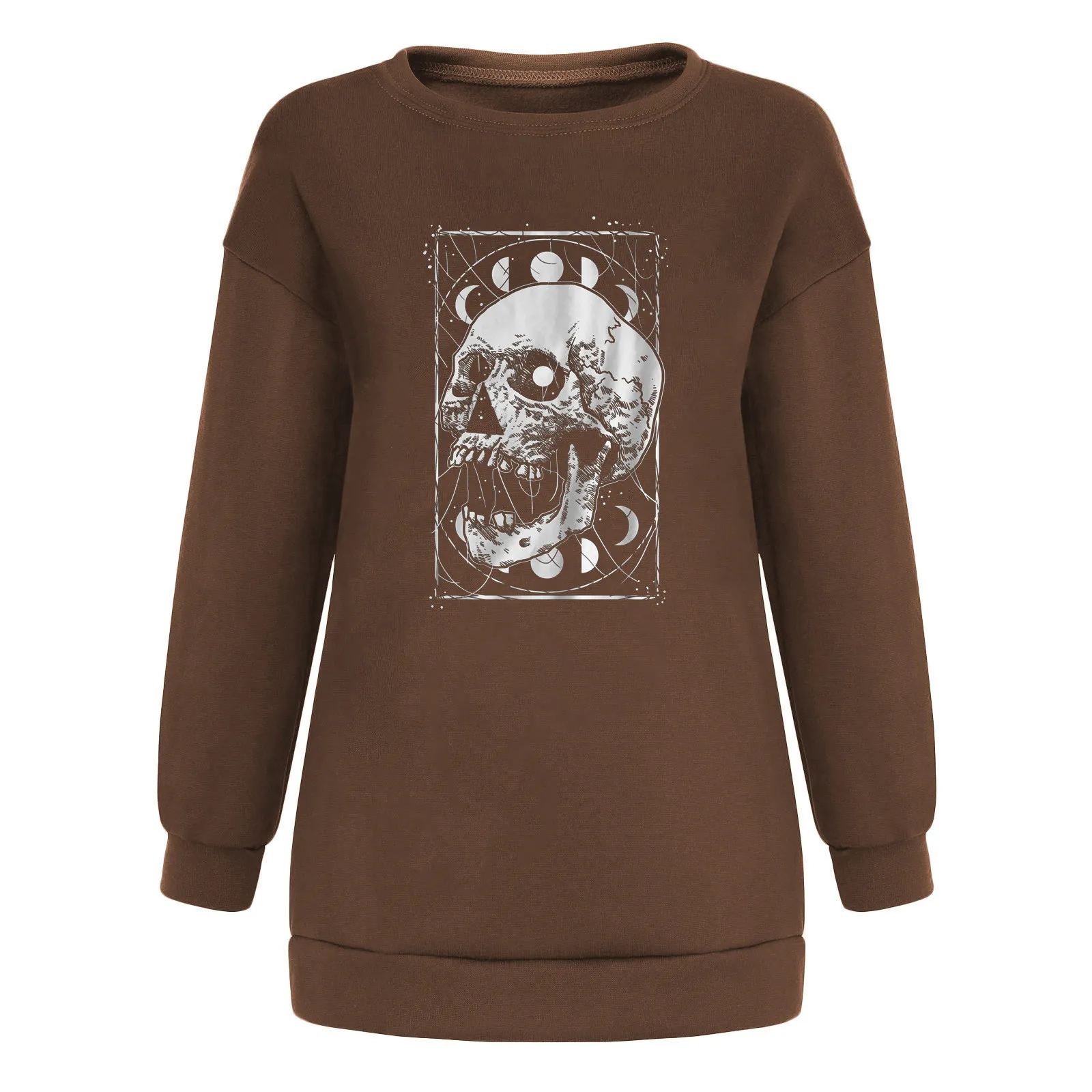 

Winter Women Skeleton Sweatshirt For Halloween Cute Print Crew Neck Pullover Top Long Sleeve Autumn Top Female Sweatshirts