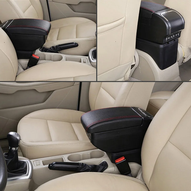 

Special Car Armrest Box For Honda Fit Jazz 2014-2018 Armrest Box Custom Made Auto Central Armrest Pad USB Interface Cup holder