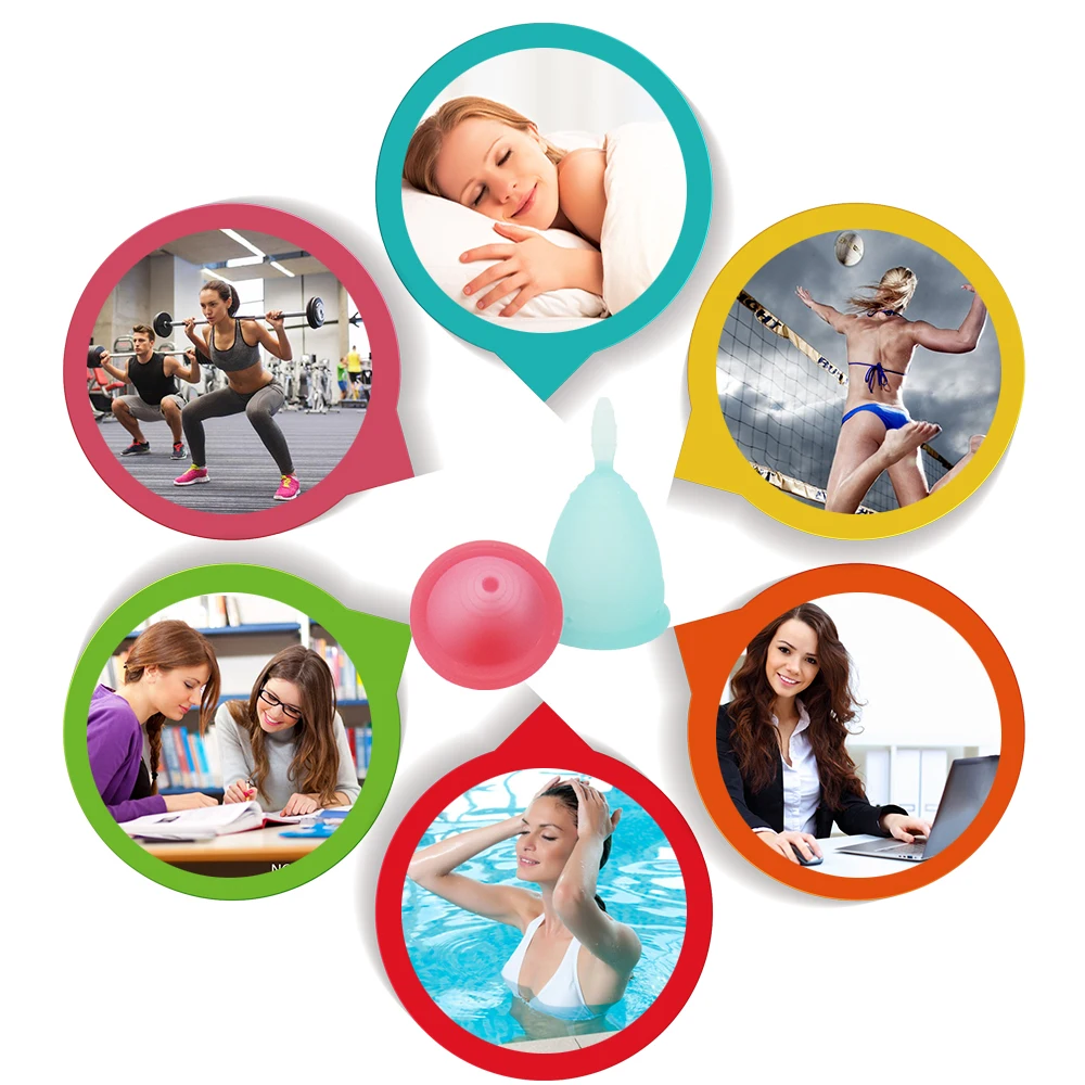 

2 Pcs Medical Silicone Menstrual Cup For Women Product Feminine Hygiene Period Cup Female Copa Menstrual Collector