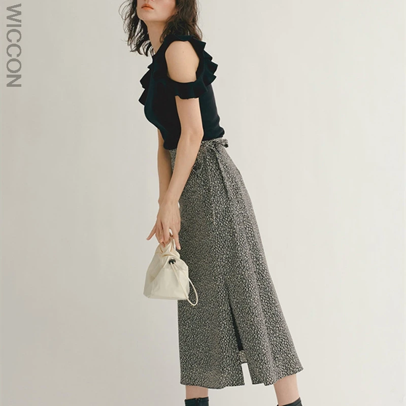 

O Neck Shoulder Strapless Pullover Knit Sweater Women O Neck Pullover Long Sleeve Pull Spring Summer Solid Tops