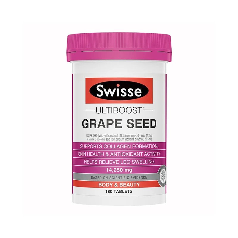 

Australia Swisse Grape Seed 14250mg 180 Tablets Support Collagen Formation Antioxidant Vitamin C Skin Health Relieve Swelling