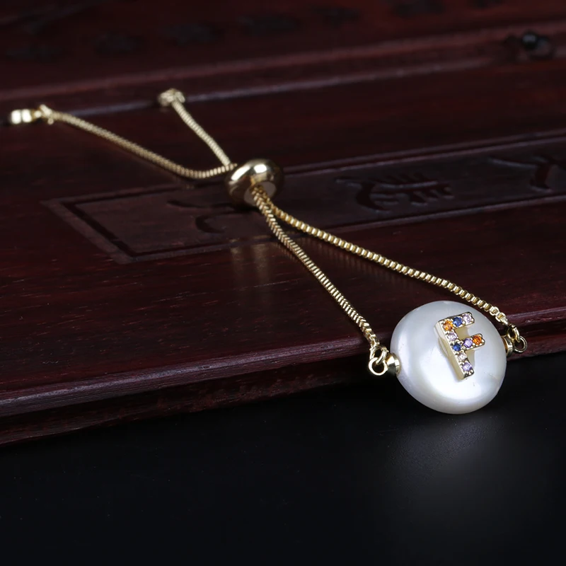 Радуга Цвета CZ золотой браслет F использования лучший буквы из натурального