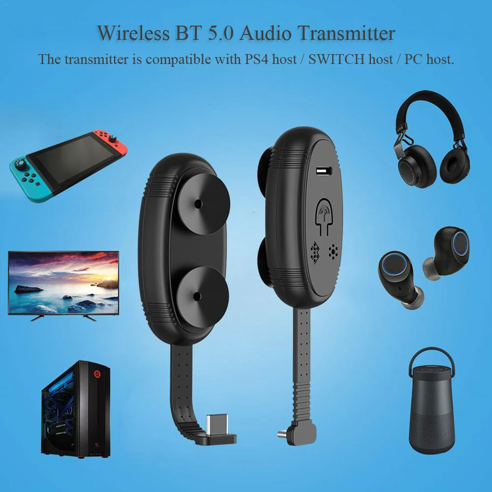 Беспроводной Bluetooth 5 0 аудио передатчик Type C BT адаптер для Nintendo Switch PS4 ПК с