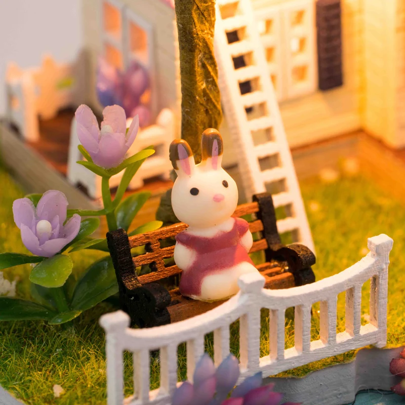 DIY кукольный домик игрушки Миниатюрная модель с 3D мебелью ручной работы