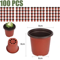 100pcs plastic nursery flower pots for plants flowerpot seedling tray planter plant pot grow box garden supplies growing system
