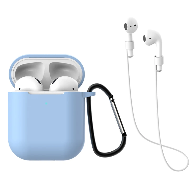 Sky Blue 3 in 1 3 шт. аксессуары для AirPods 2 Чехол беспроводные Bluetooth наушники Air Pods защитный чехол для AirPod аксессуары - Цвет: Sky Blue 3 in 1