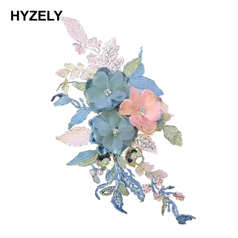Вышитое Блестящим Бисером 3D Цветы Свадебная аппликация вышивать на пачках