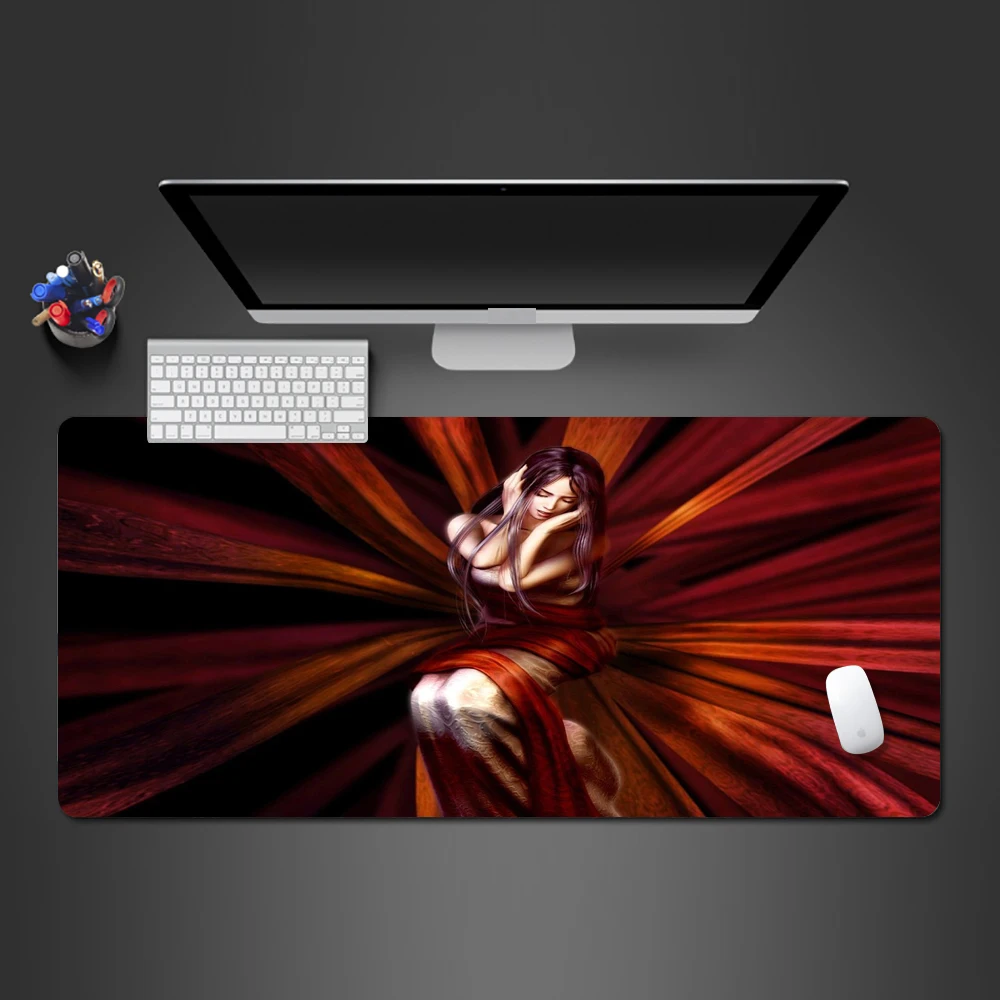 

Modern Modern Girl Red Mouse Pad High Quality Rubber Washable Mouse Pad Hot Personality Wholesale Game Accessories Game Mousepad