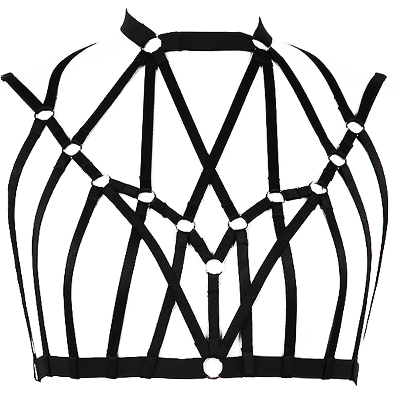 Решетчатое окошко портупея в готическом стиле Открытое сексуальное женское