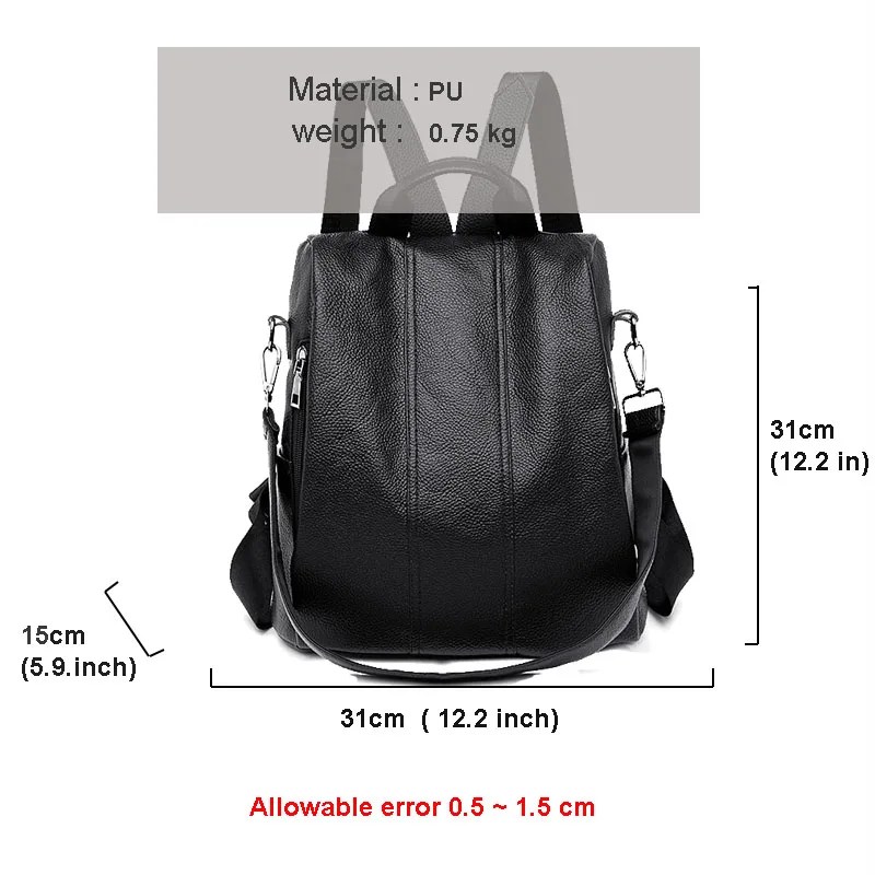 

New Simple Anti-theft Backpack Lady Brand Short-distance Travel Bag Large Capacity Female College Students Fashion School Bag