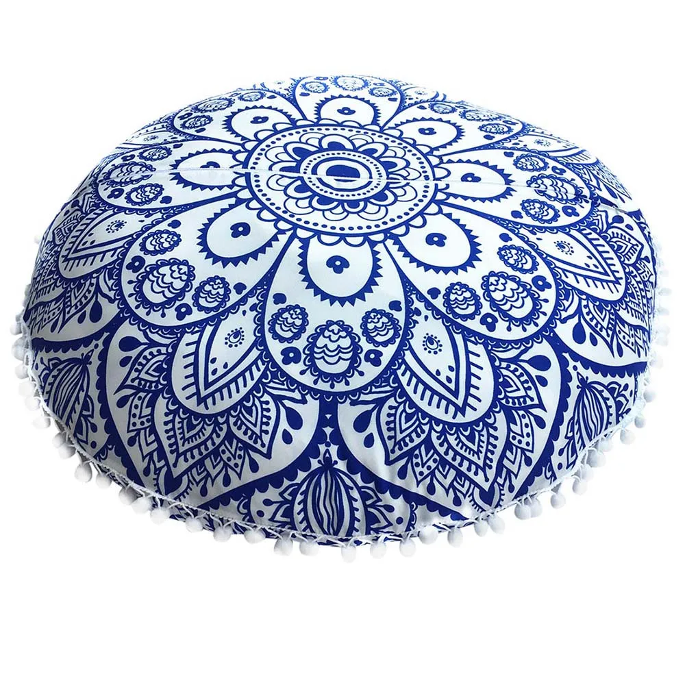 Durable Tools Indian Mandala Floor Pillows Round Bohemian Cushion Case Color Textile Pillow #35 | Дом и сад