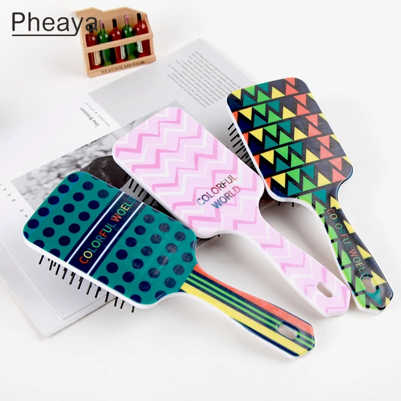 

Pheaya Child Princess Cartoon Print Hair Comb Massage Airbag Hair Brush Haircare Scalp Anti-static Styling Tool Large Plate Comb