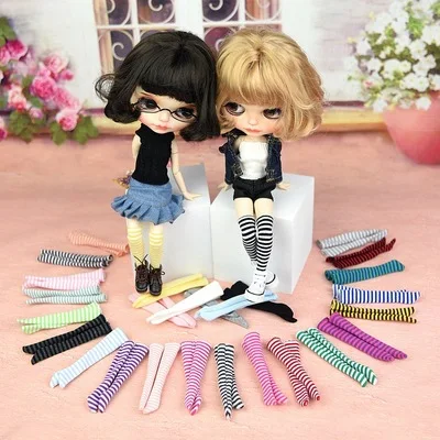 1 пара полосатые носки для кукол Барби чулки 1/6 Blyth licca bjd | Игрушки и хобби