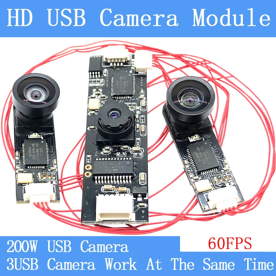 Промышленная USB веб камера HD Разделенный экран три одновременных изображения UVC