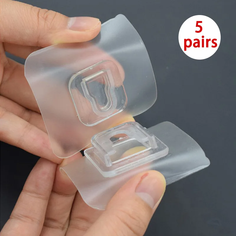 

Double-Sided Adhesive Wall Hooks Hanger Transparent Strong Suction Cups Storage Hook Wall Holder For Bathroom Kitchen Gadgets