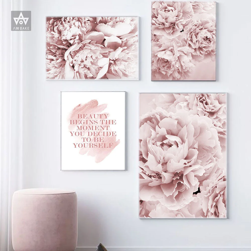

Modern Peony Flower Portrait Minimalist Canvas Posters Nordic Prints Paintings Printable Wall Art Lips Pictures For Living Room