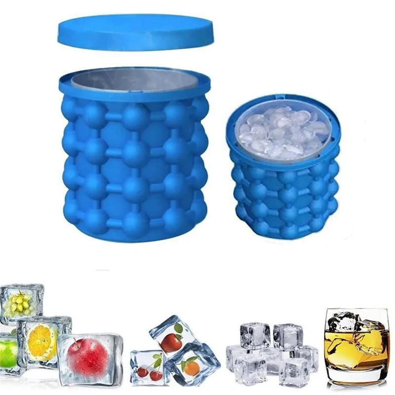 silicone ice cube maker portable bucket wine ice cooler beer cabinet space saving kitchen tools drinking whiskey freeze free global shipping