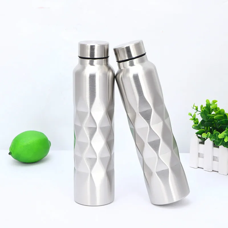 

1000ml a parete Singola In Acciaio Inox Bottiglia di Acqua NON Thermos palestra Bottiglie di Sport Portatile di Grande capacita