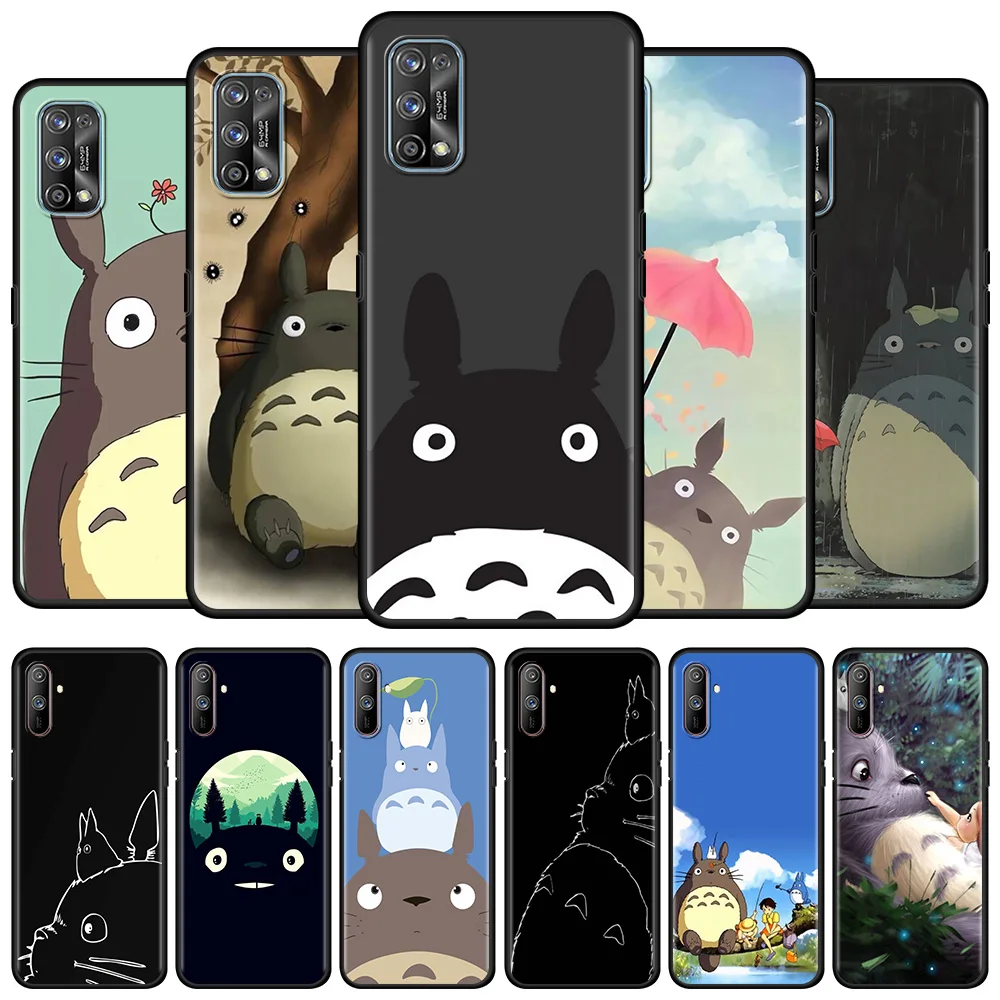 

Black Soft Case For Realme 6 7 Pro C3 5 8 XT GT Neo X50 C15 C11 C21 C25 7i Luxury Shockproof Phone Cover Studio Ghibli Totoro
