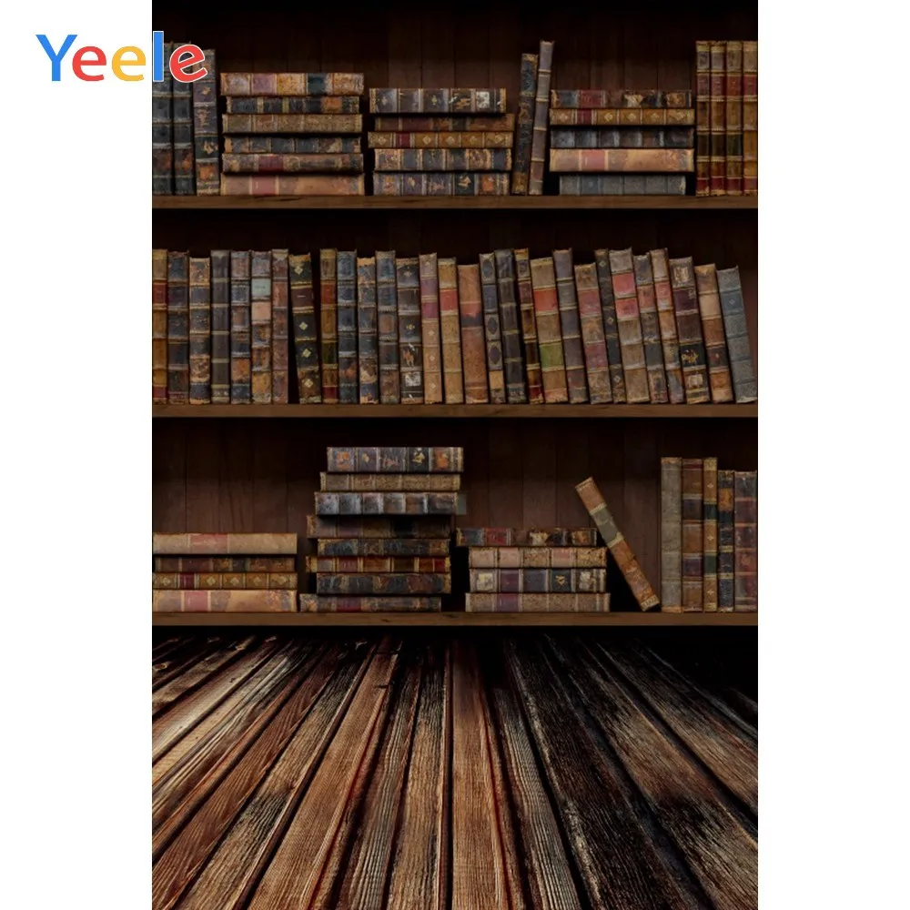 Фон для фотосъемки Yeele в стиле ретро с изображением деревянной библиотеки|Фон
