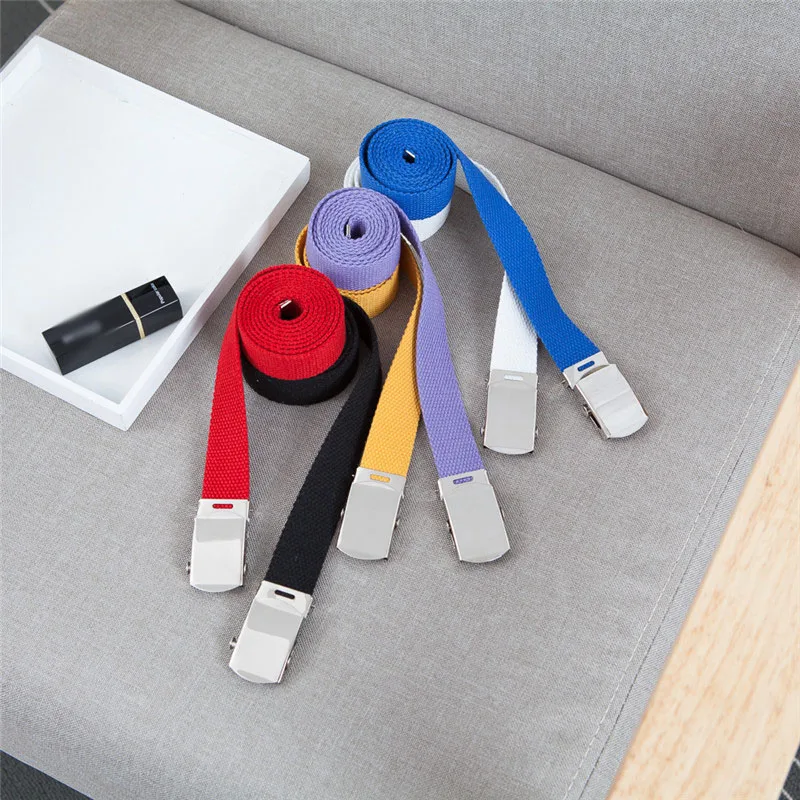 

Canvas Casual Belts For Women Belt Men 120cm Long Strap Alloy Sliding Buckle Black Female Harajuku Waistband For Jeans Trouser
