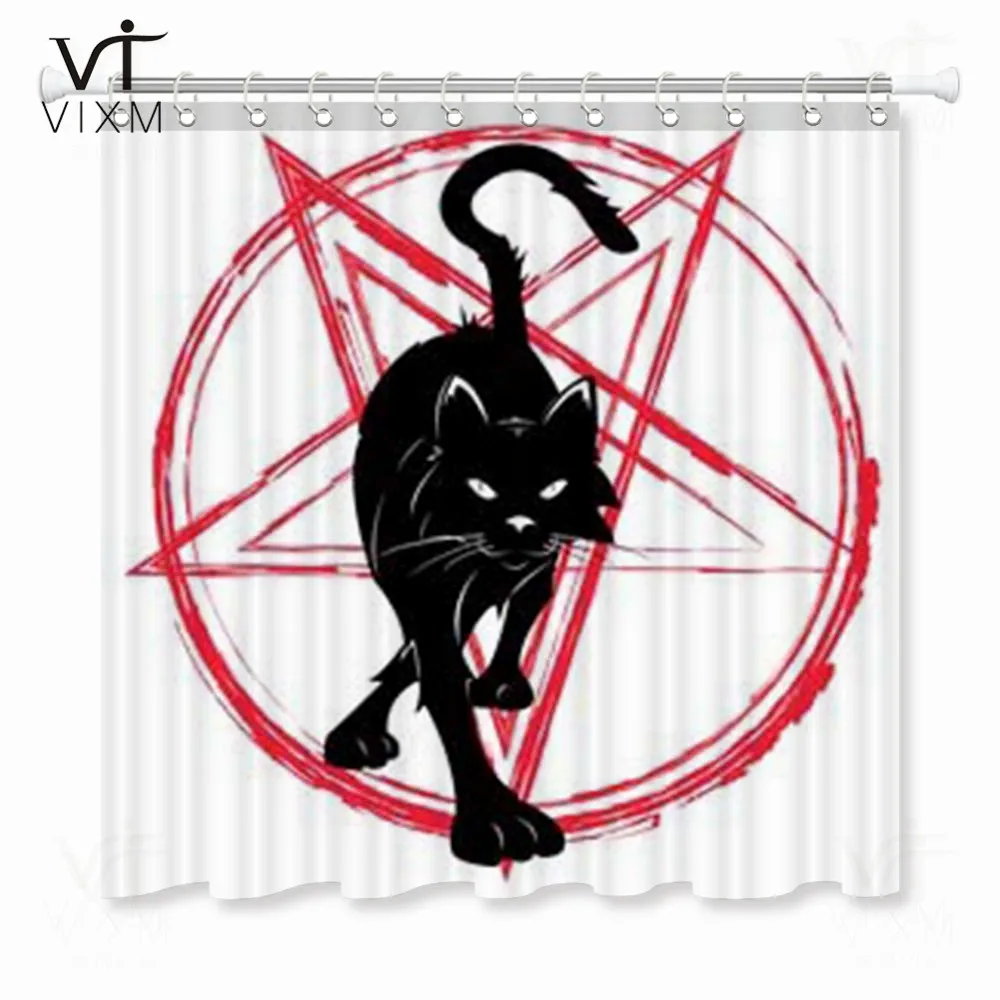 Vixm занавеска для душа в виде кота черная металлическая Водонепроницаемая ванной