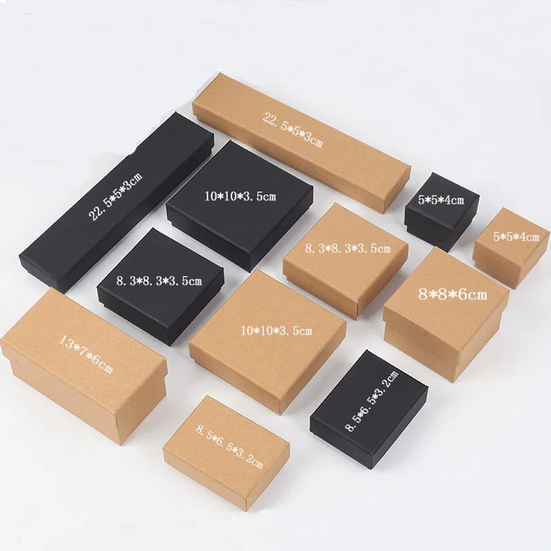 Коробка для ювелирных украшений из крафт-бумаги коробка упаковки колец сережек