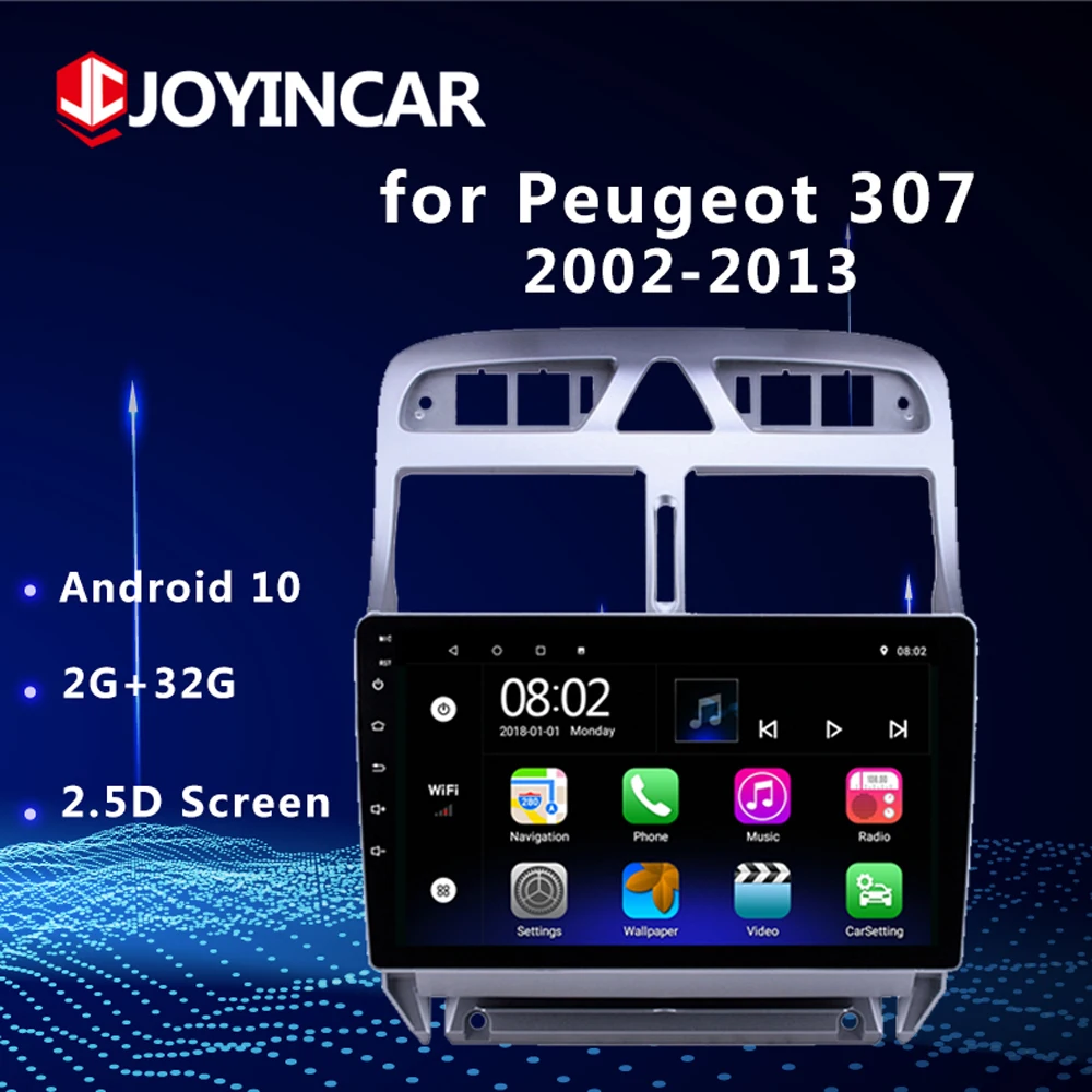 

Автомагнитола 2 din, Android 10/9, 1, стерео, GPS-навигация для peugeot 307 307CC 307SW 2002-2013, Wi-Fi, Bluetooth, мультимедийный плеер