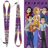 cartoon friends keychain for girls 2021 accessories cute neck strap phone chain work id card bag lanyard women jewelry men gift