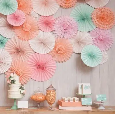 6 шт. Сделай Сам бумага для рукоделия бумажные вентиляторы розетки фото фон