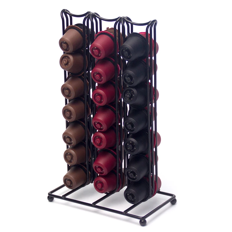 

42 Cups For Nespresso Coffee Pods Rotating Rack Coffee Capsule Stand Organization Holder Capsules Storage Shelf