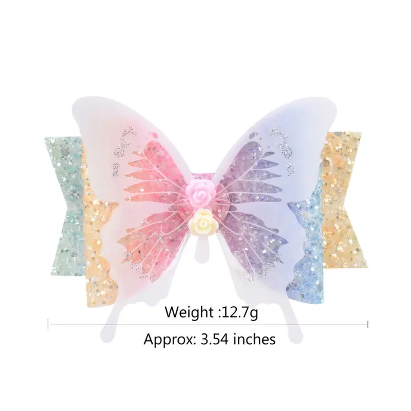 

8pcs Glitter Hair Bows Clips For Kids Girls Butterfly Hair Pin Accessoires Sparkly Bows Clips