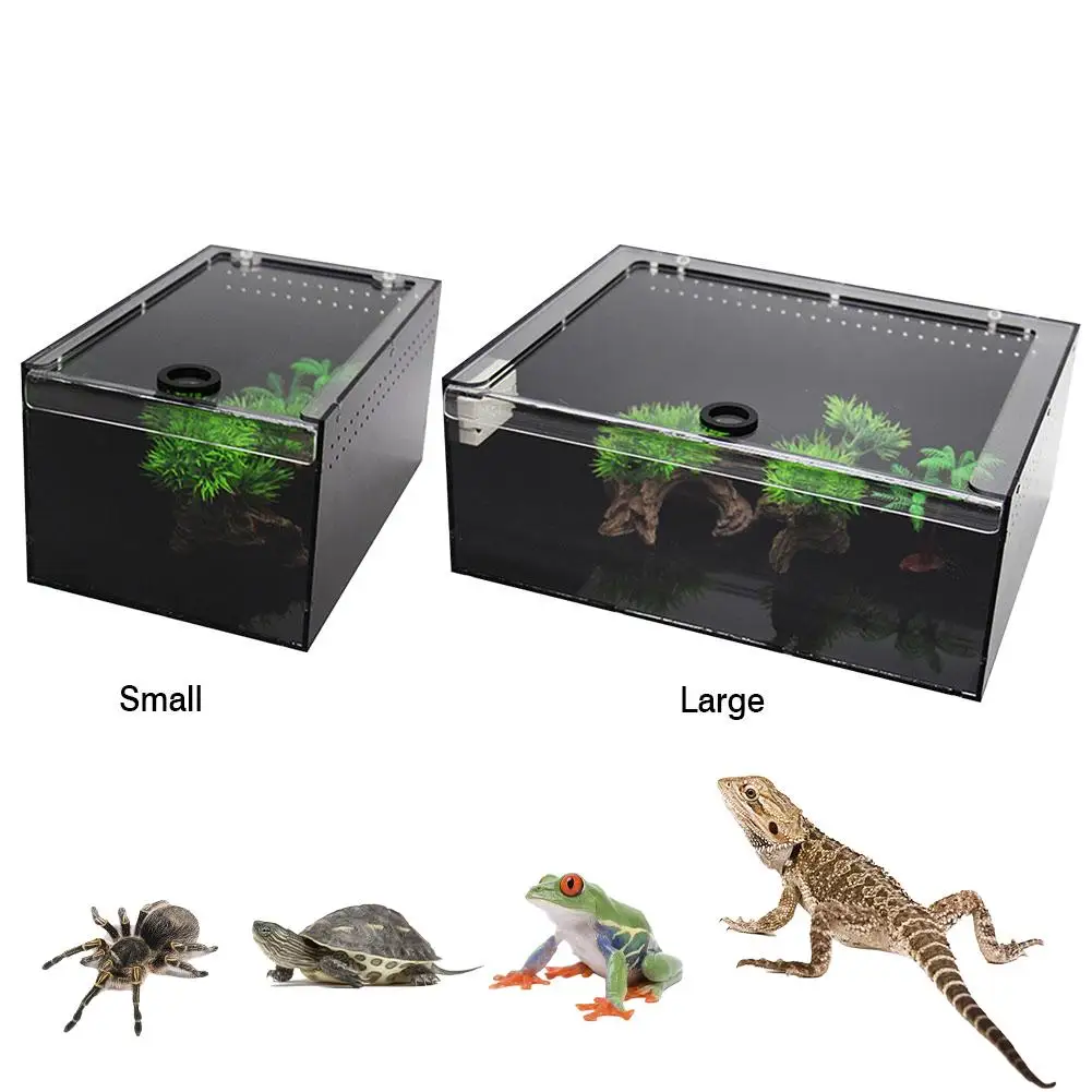 

Clear Reptile Breeding Box Small Large Acrylic Terrarium For Spider Chilopod Tortoise Lizard Feeding Box Terrarium Snail Reptile