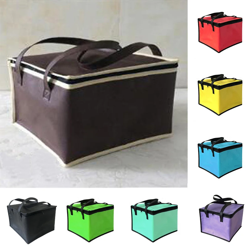

1PCS Lunch Bag Beach Solid Color Food Case Picnic Cooler Bag Useful Big Capacity Foldable Ice Pack With 6-Inch Insulation Bag